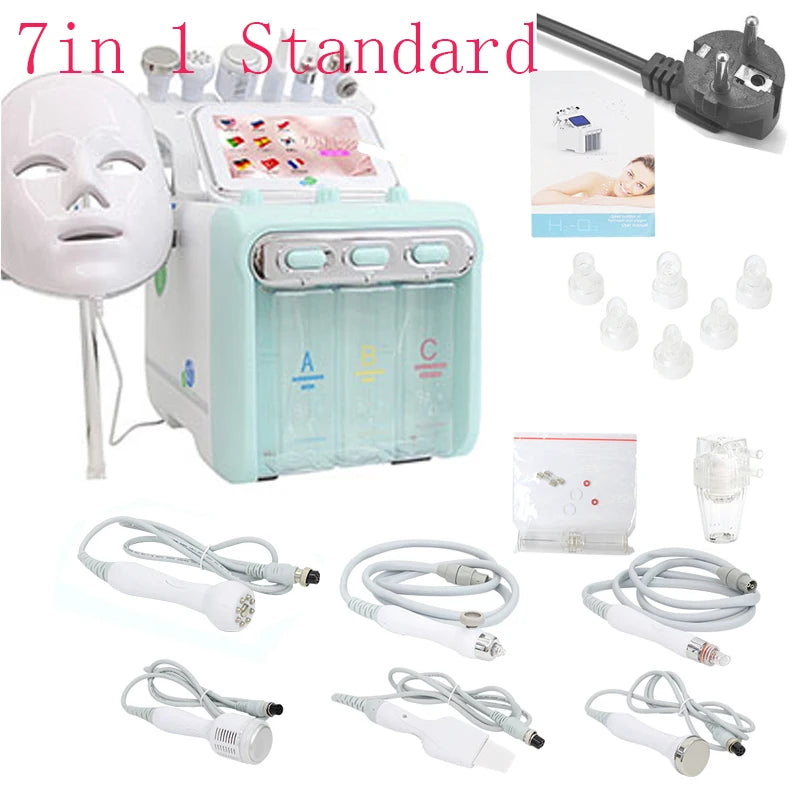 AOKO 6/7 en 1 Dermoabrasión Peel Spa Máquina Facial Rejuvenecimiento de la Piel Hydro Dermoabrasión Aqua Limpieza Profunda Dispositivo de Cuidado de la Piel