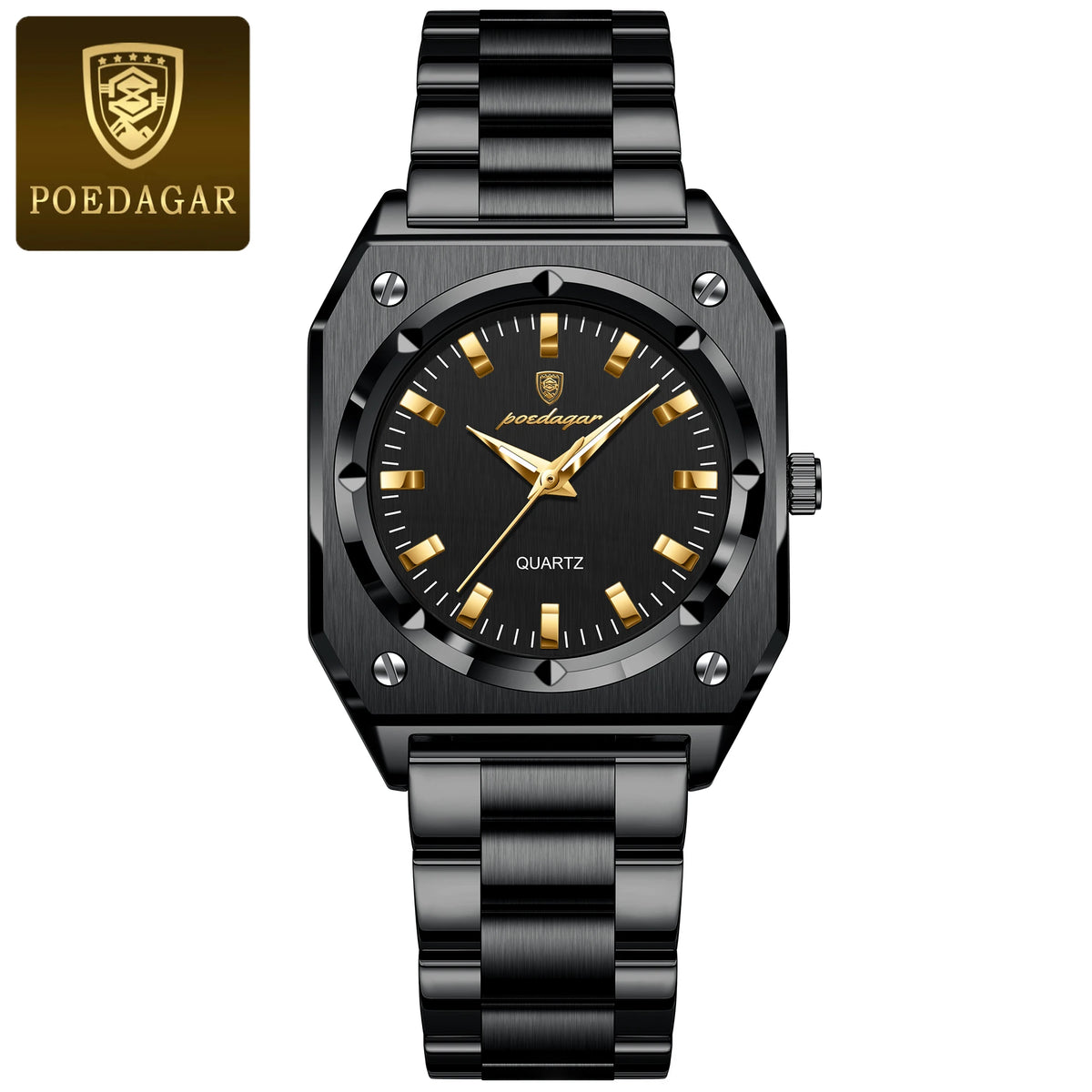 Reloj de pulsera elegante para dama POEDAGAR, resistente al agua, de acero inoxidable, luminoso, reloj de mujer exquisito, cuarzo, relojes de mujer de alta calidad