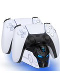 Base de carga rápida doble DinoFire para mandos inalámbricos PS5, soporte de carga para mandos DualSense de Sony PlayStation 5