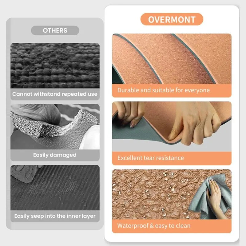 WESTTUNE Estera de yoga antideslizante, ecológica, para pilates, fitness, antistrappo, con correa de transporte y bolsa para mujer