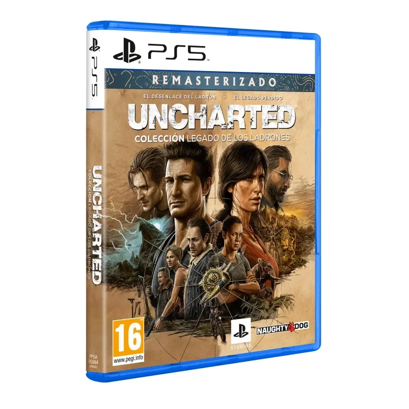 Juego Uncharted: Colección Legado de los Ladrones para PlayStation 5, incluye Uncharted 4 y Uncharted: El Legado Perdido, gráficos y funciones de juego mejorados, género de aventura para edades de 12 a 15 años, con certificación CE.