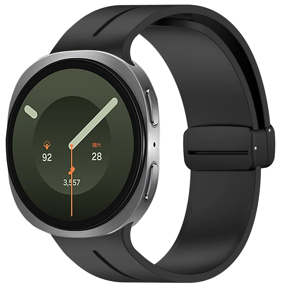 Correa de silicona suave para Samsung Galaxy Watch 9/8 40/44mm con hebilla magnética, banda transpirable para Galaxy Watch 8 Classic 46mm