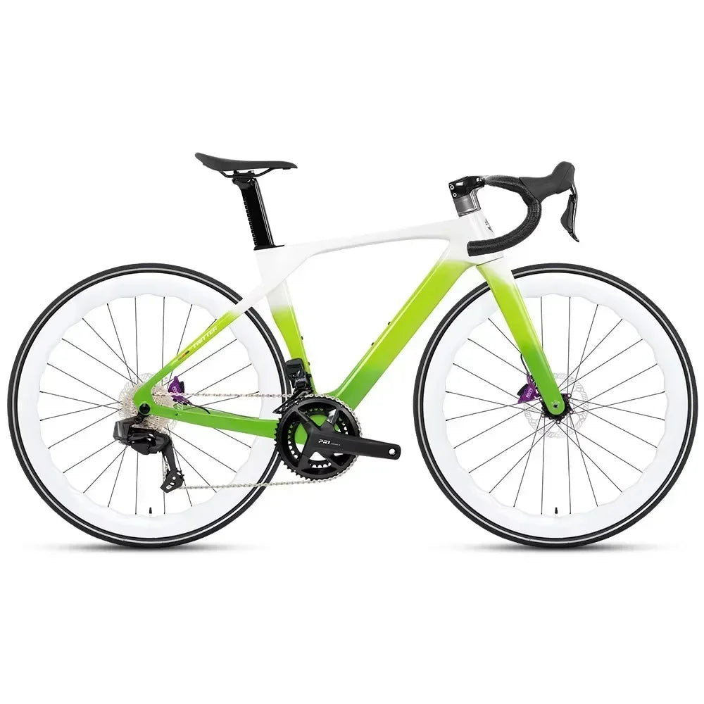 Bicicleta de carretera TWITTER T10pro con velocidad variable electrónica, bicicleta de 24 velocidades EDS TX7100, fibra de carbono T800, freno de disco hidráulico