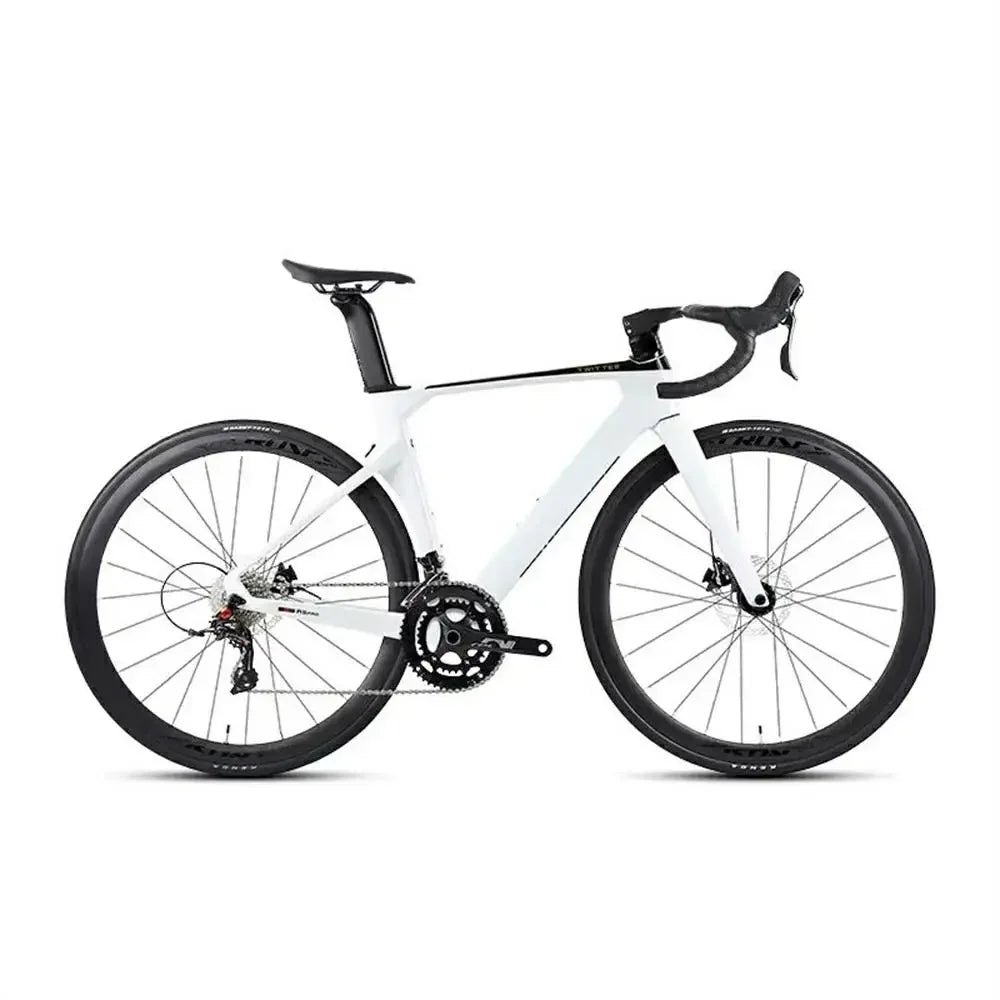 TWITTER R5pro 43.5-56cm Bicicleta de carretera de fibra de carbono T800 con transmisión electrónica EDS-TX7100 de 24 velocidades, bicicleta de carretera aerodinámica