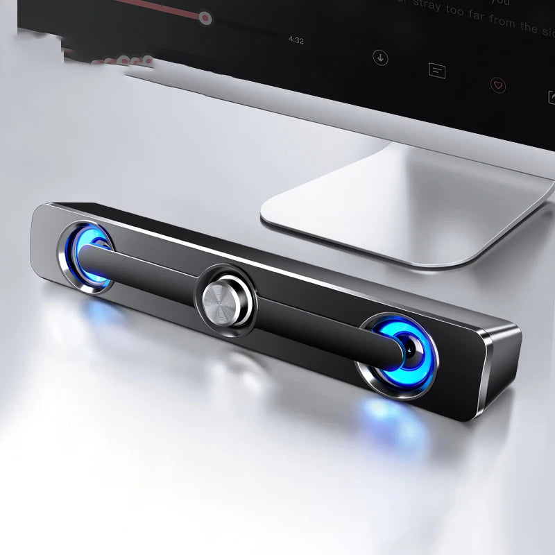 Barra de Sonido Subwoofer Portátil, Altavoz USB, Caja de Sonido, Woofer con Cable para Computadora, PC, Laptop, Audio de Escritorio con Bajos