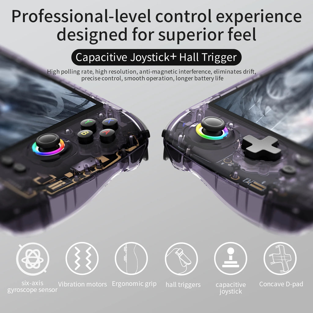 Consola de juegos portátil Anbernic RG557, 5.48'' AMOLED, Android 14, 5500mAH, reproductor de videojuegos portátil, compatible con streaming, WIFI, IA y Bluetooth