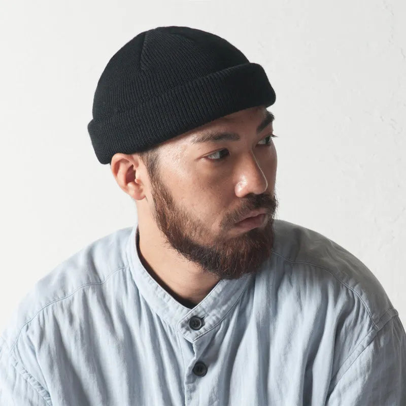Gorro de punto unisex, gorro de color sólido, cálido, a prueba de viento, con borde doblado, para hombres y mujeres, para esquiar en climas fríos al aire libre.