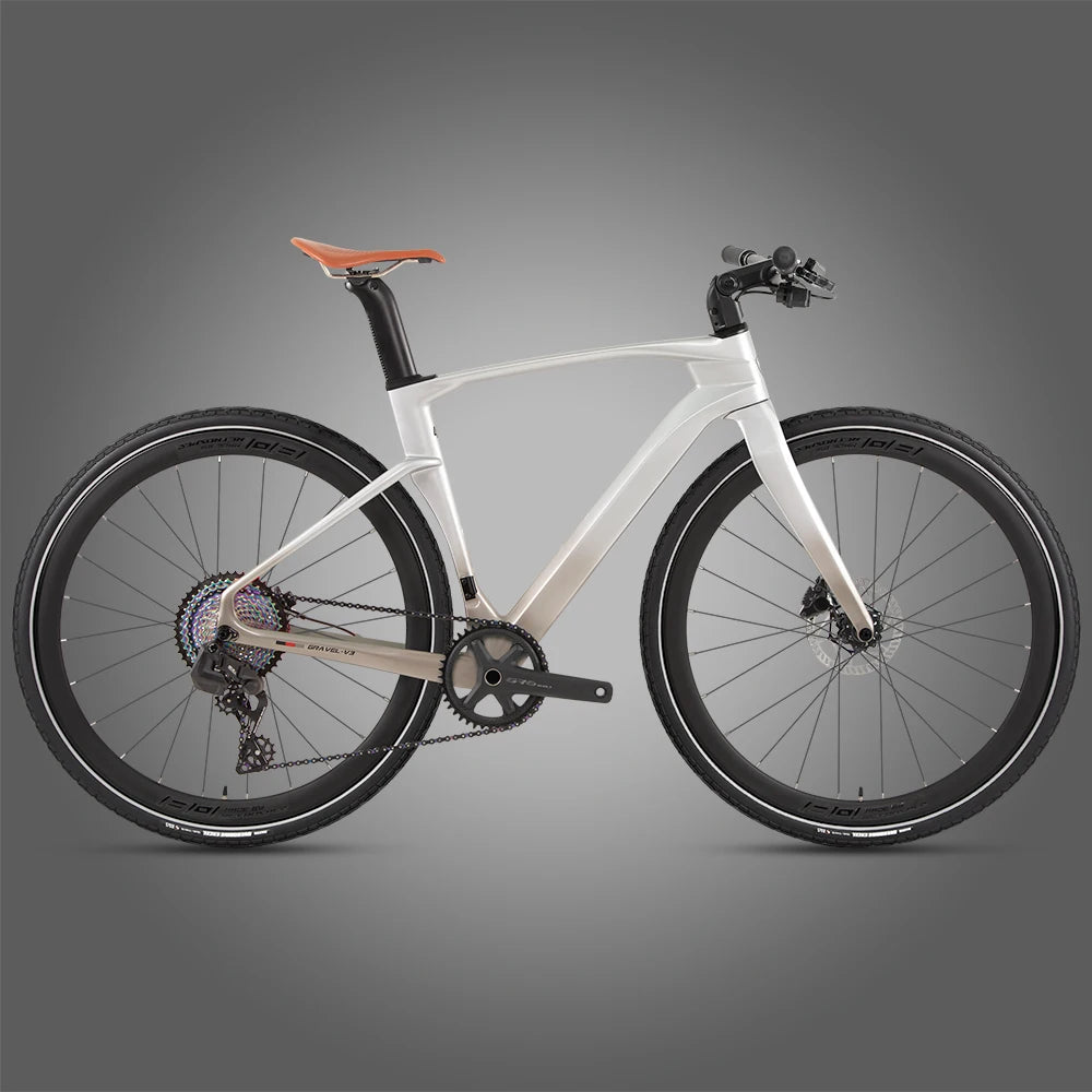 TWITTER V3Pro Transmisión electrónica SENTYEH ES800-13S Bicicleta de gravel de fibra de carbono con manillar plano y freno de disco hidráulico