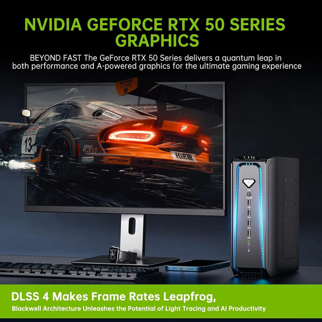 Msecore Intel Core I9-14900KF RTX5070, Tarjeta Gráfica Dedicada, Refrigeración Líquida, Mini PC, Windows 11, Computadora de Escritorio para Juegos, DDR5 NVME WIFI6E