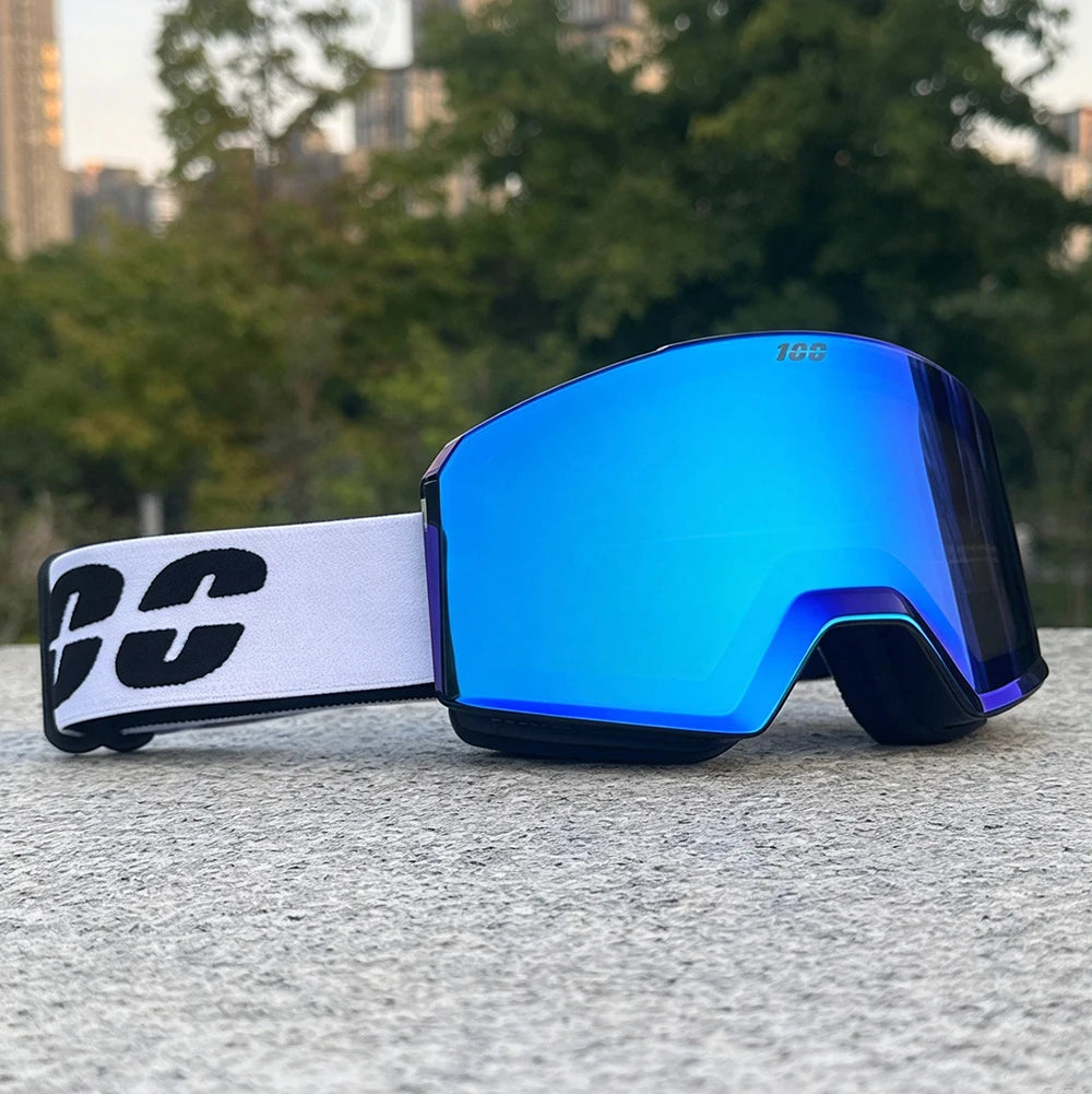 Gafas de esquí profesionales para invierno, con sistema de cambio rápido mediante imán, doble capa, tratamiento antiniebla, para snowboard, para hombres y mujeres.