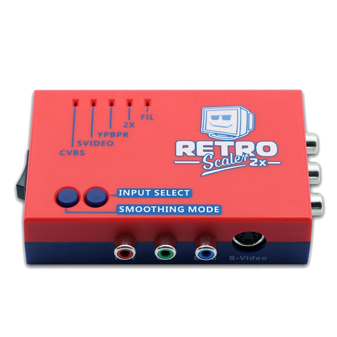 AA91 For RetroScaler2x AV to HD Converter Line-Doubler for Retro Game Consoles PS2 N64 NES Dreamcast Saturn MD1 MD2,Red