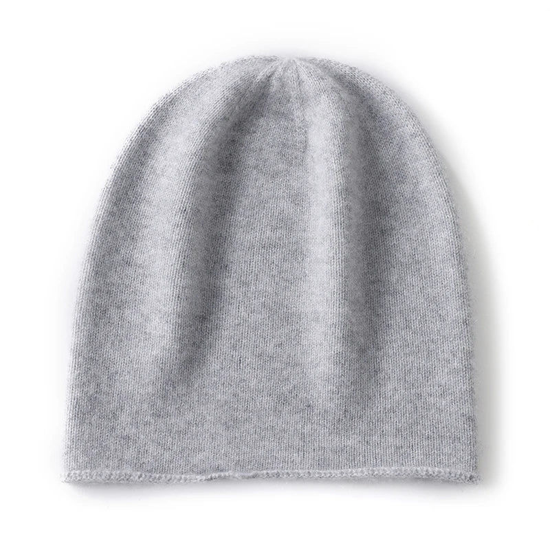 2025 invierno Unisex 100 gorros de cachemira al aire libre Casual mantener caliente Color sólido gorro de punto de cachemira mujeres/hombres gorras de cobertura