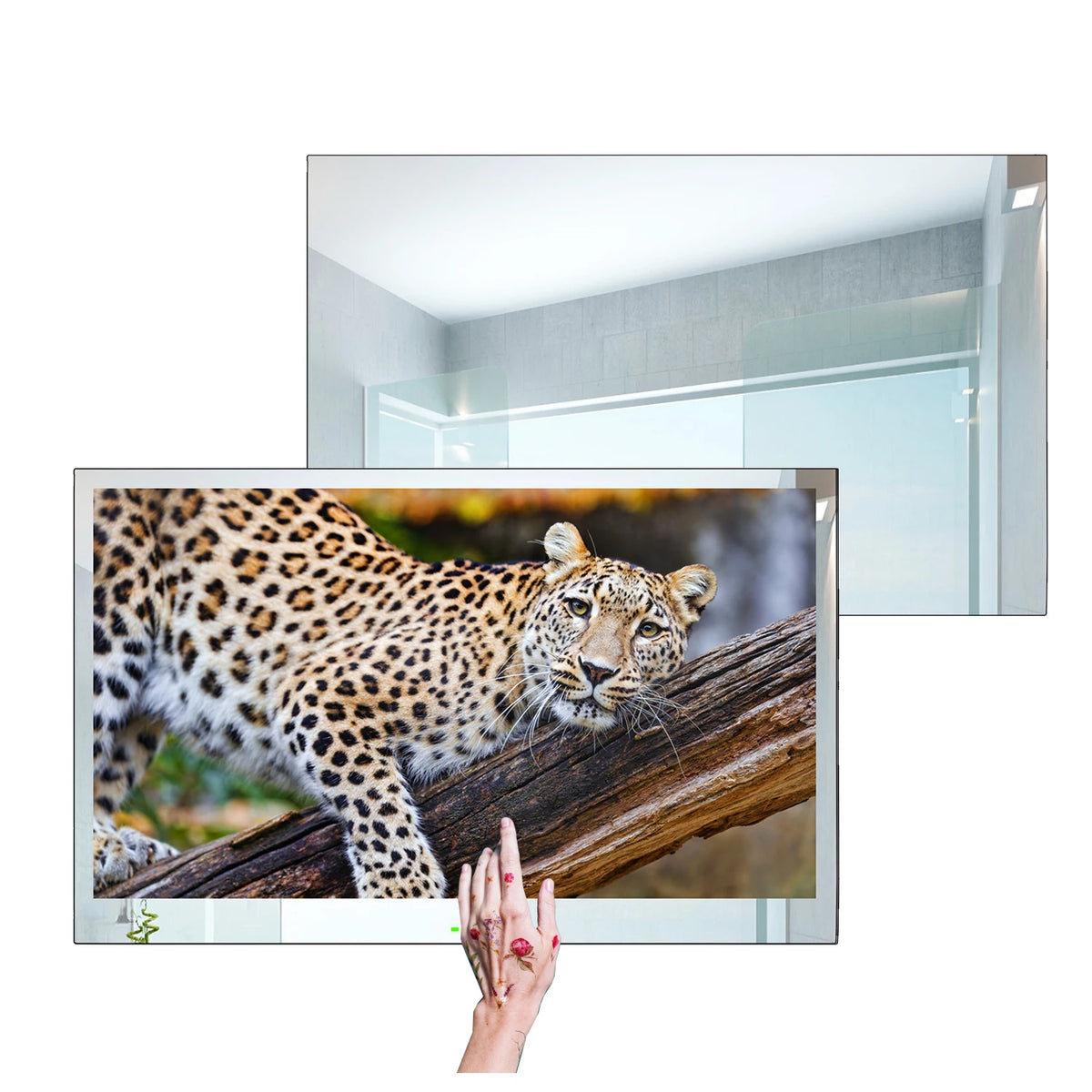 Televisor LED inteligente Souria de 32" 4K UHD con pantalla táctil completa, resistente al agua y con Android, para baño, spa, salón y cocina, con sintonizador DTV