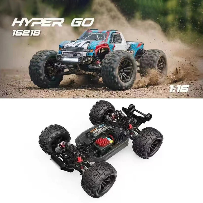 MJX Hyper Go, coche de control remoto 4WD a escala 1/16, motor sin escobillas, 60 km/h, control remoto 2.4G, camión de carreras todoterreno, juguete, regalo.