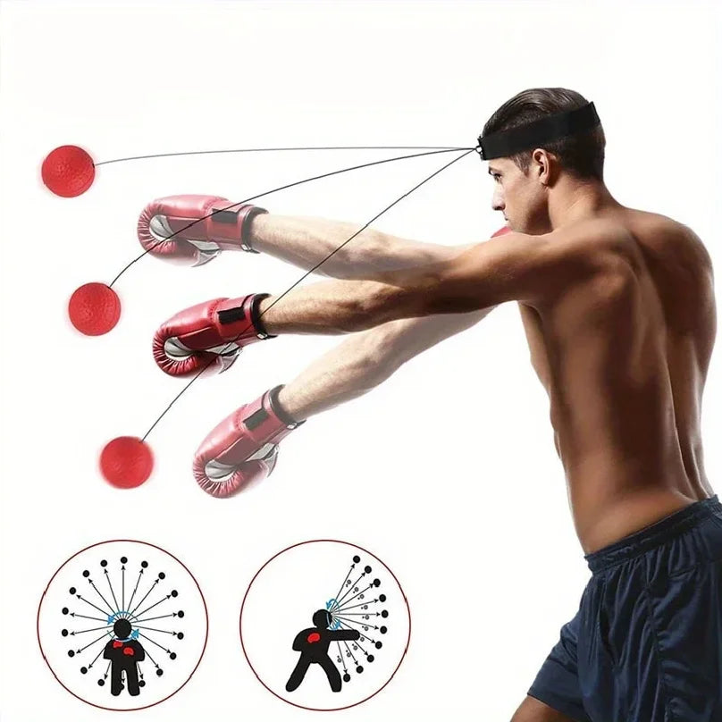 Pelotas de Boxeo Reflex Speed Training para Entrenamiento en Interiores, Set de Pelotas Reflex con Diadema Ajustable, para Coordinación Mano-Ojo y Fitness