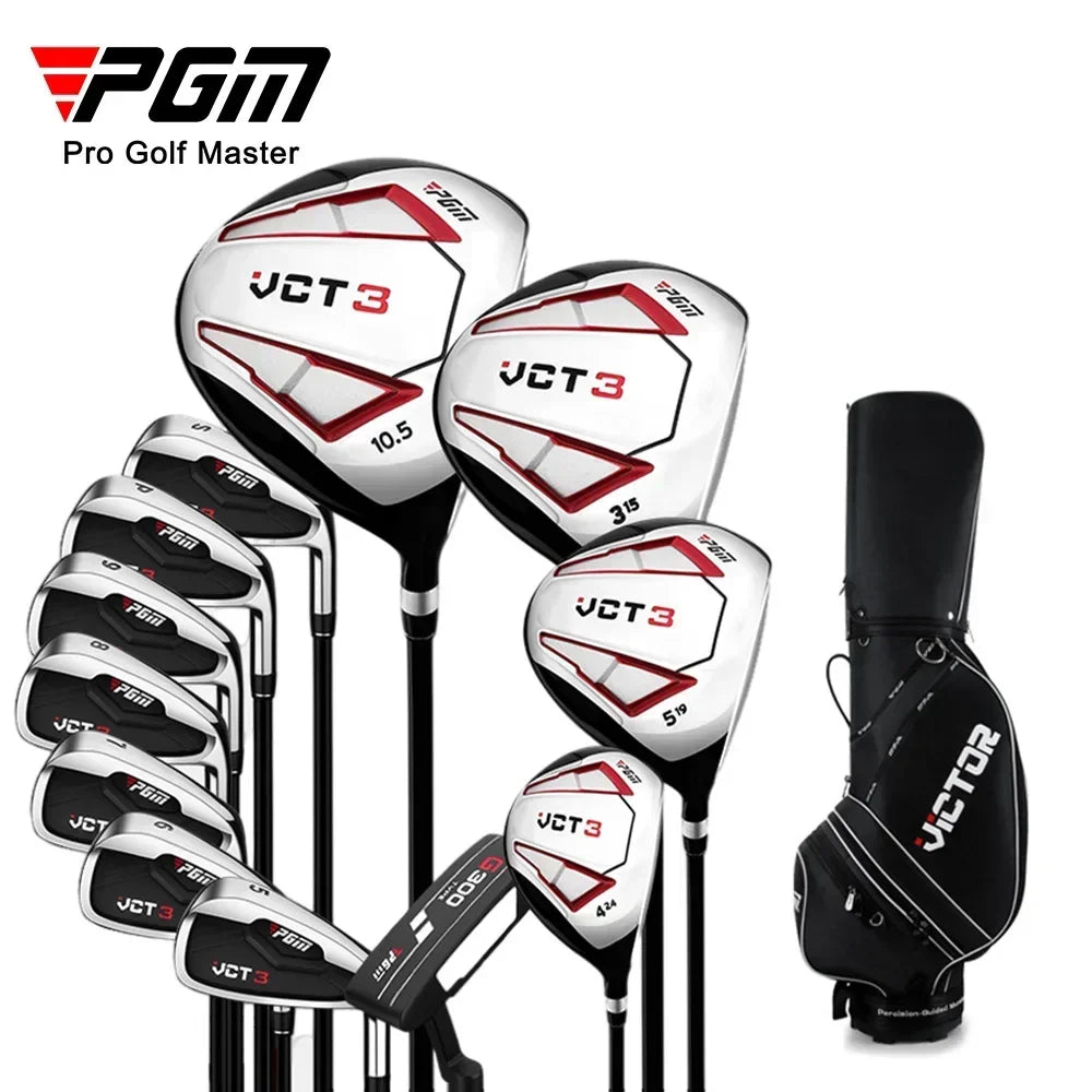 Juego de palos de golf PGM para hombre, 9/12 ramas, titanio VCT, tercera generación, para diestros, juego completo de golf para principiantes, varilla MTG031
