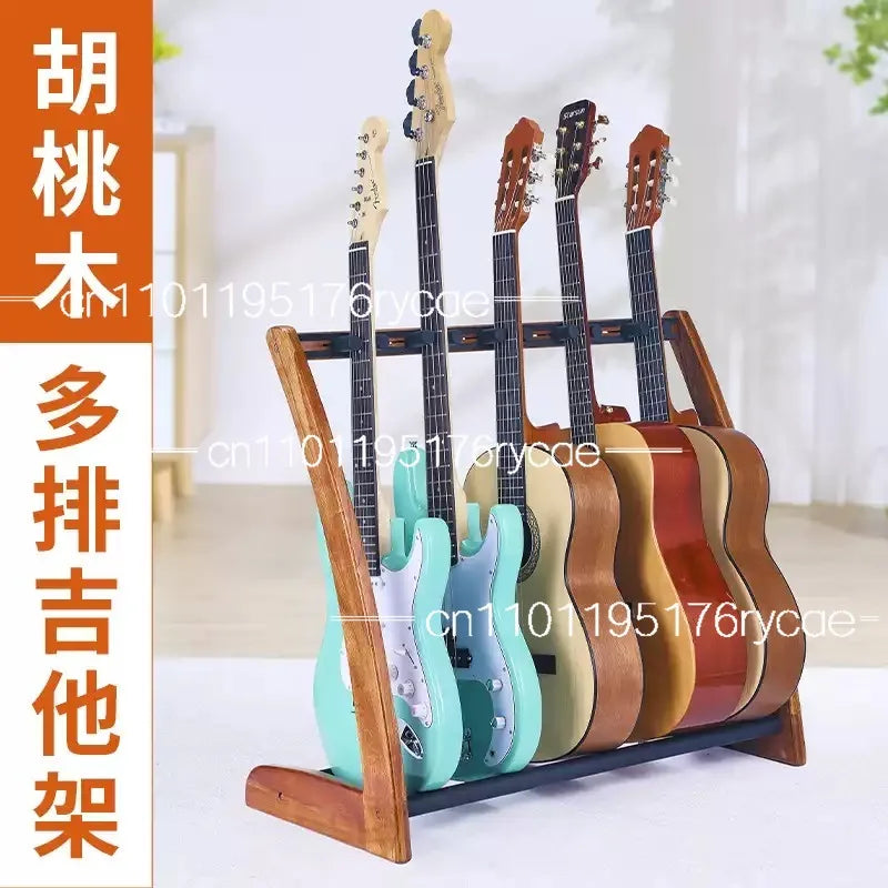 Soporte de Guitarra Multiusos para el Hogar, Soporte de Guitarra de Madera, Soporte Vertical para Múltiples Guitarras, Montado en el Suelo