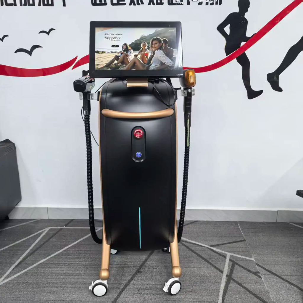 Máquina de Belleza Multifuncional 3 en 1, Depilación Láser de Diodo de 6 Longitudes de Onda, Eliminación de Tatuajes con Láser de Picosegundos, Analizador de Piel y Vello