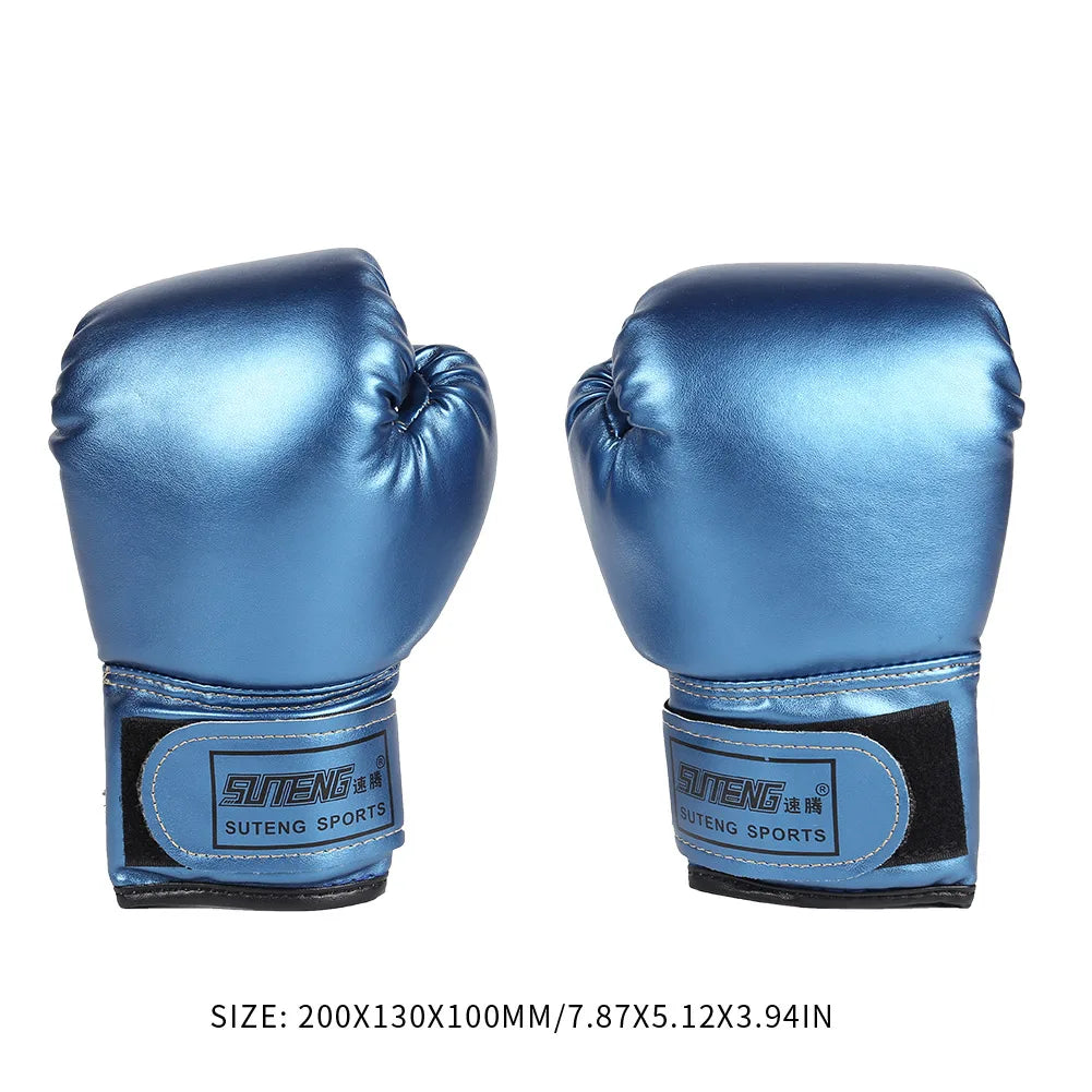 Guantes de boxeo para niños, manoplas de entrenamiento de golpeo, Kickboxing, Lucha, Fitness, Protector de mano para golpear, Azul, Negro, Rojo, 2 piezas
