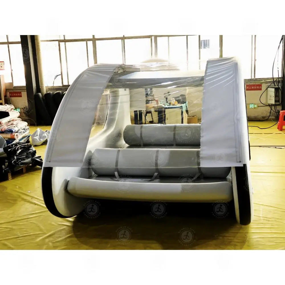 Catamarán Inflable Resistente con Motor Eléctrico, Bote Inflable para Entretenimiento Acuático Familiar