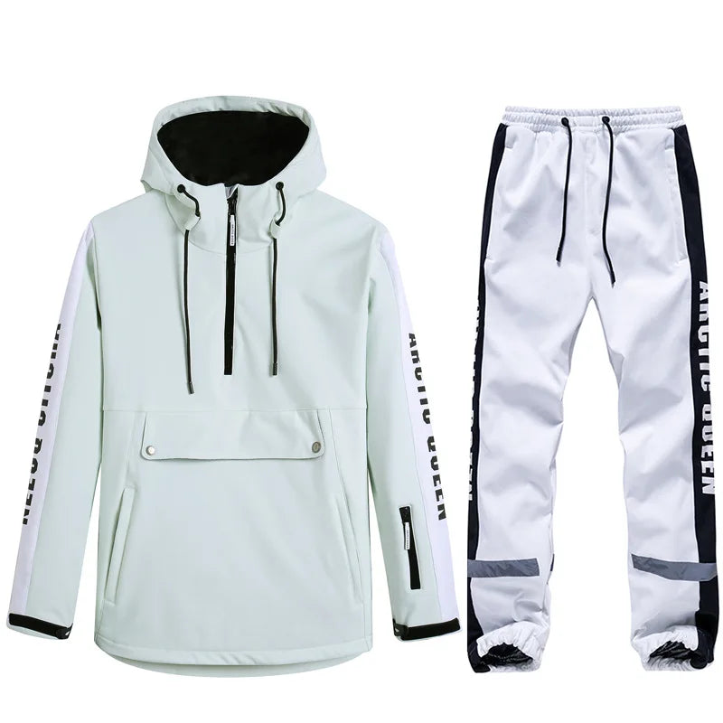 Traje de esquí para mujer, mono de esquí para deportes al aire libre, chaqueta de Snowboard para hombre, traje de salto cálido, ropa de invierno impermeable, monos, abrigo con capucha