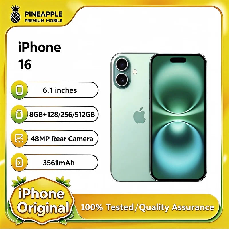 iPhone 16 original, 6.1" Super Retina XDR OLED, 128/256 GB ROM, 6 GB RAM, Face ID, NFC, A18, desbloqueado, versiones EE. UU. y China, 5G, teléfono móvil iPhone 16