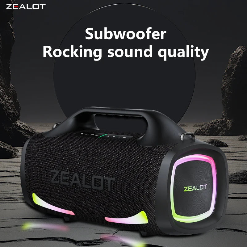 Altavoz inalámbrico Zealot S79 de 100W, altavoz con subwoofer portátil, calidad de sonido Hi-Fi, emparejamiento dual, carga rápida, 24000mAh.
