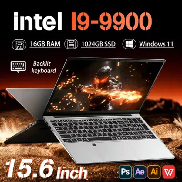 Portátiles de 15 pulgadas con Windows 11 Pro, Intel Core I9-9900, 16 GB de RAM, 1 TB SSD, para oficina, juegos y estudio, computadora portátil, PC