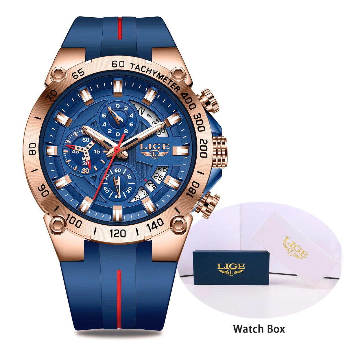 LIGE 2026 Brand Watch Men Silicone Sports Watches Men's Army Military Quartz Wristwatch Chronograph Male Clock Relogio Masculino