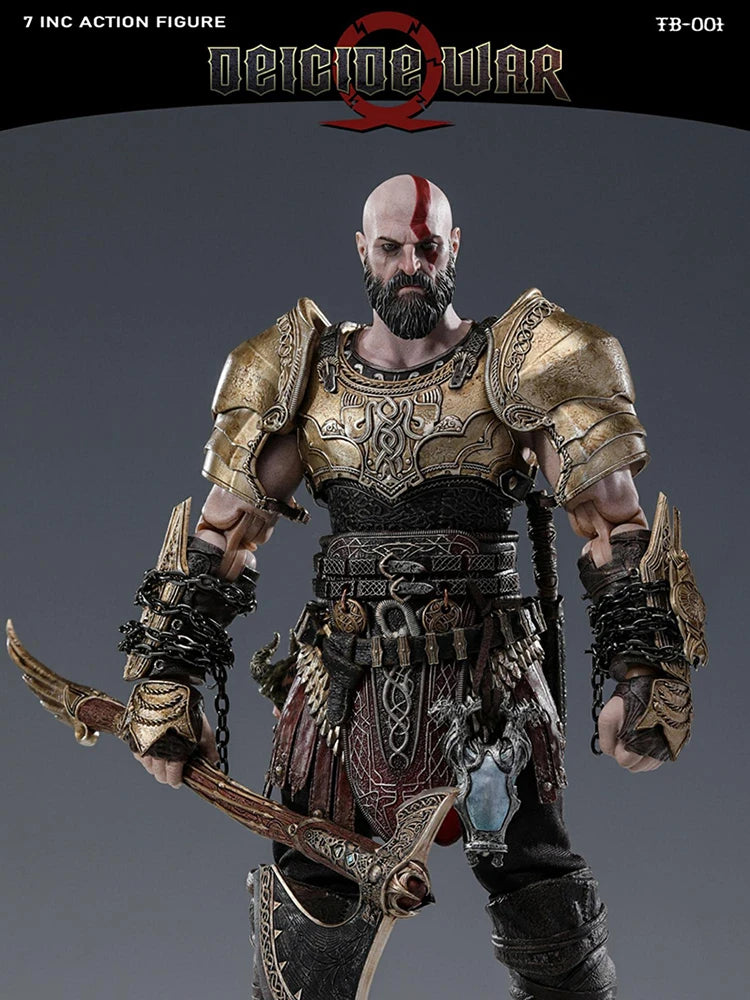 TB-001 Figura de acción de Kratos de 7 pulgadas, colección God Slayer, diseño de cuerpo móvil delicado, figura de soldado TAKETHAT&brotoys a escala 1/10, regalo