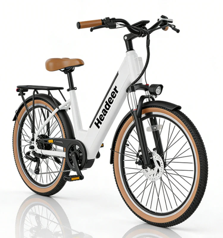 Bicicleta eléctrica urbana Headee BD26195, batería de 48V 11.5Ah, motor de 350W, velocidad máxima de 35 km/h, autonomía de 80 km, soporte de moda
