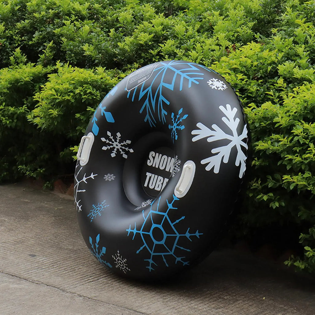 Tubo de nieve inflable de alta resistencia, trineo de PVC grueso de 35,43 pulgadas con asas dobles, tubo de trineo de invierno para juegos de esquí (color aleatorio)