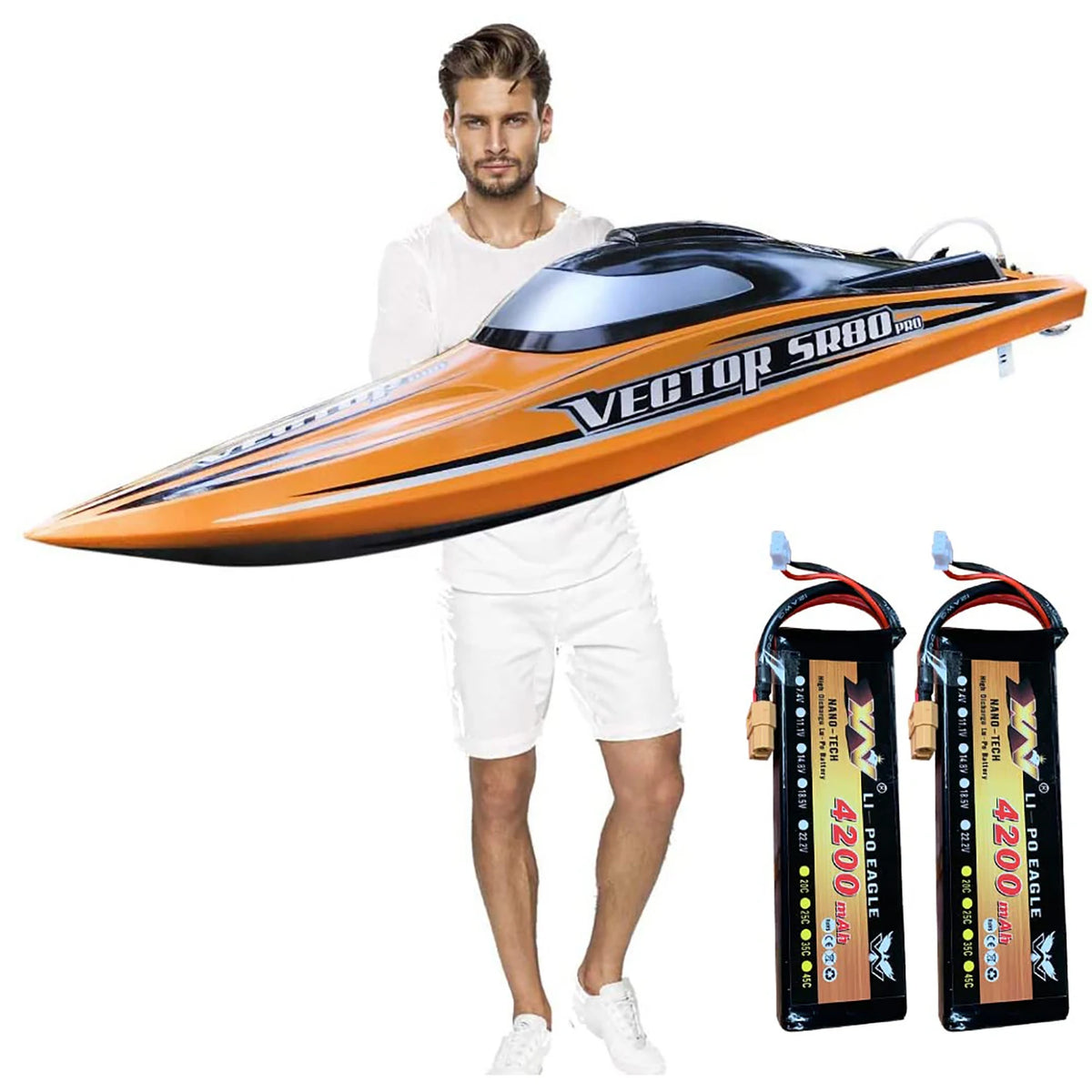 SR65B SR70 SR80 SR90 RTR 35.43" Pulgadas 90CM Lancha Teledirigida de Carreras Atomic Vector, sin Escobillas, Piezas de Aleación, 80 km/h para Adultos
