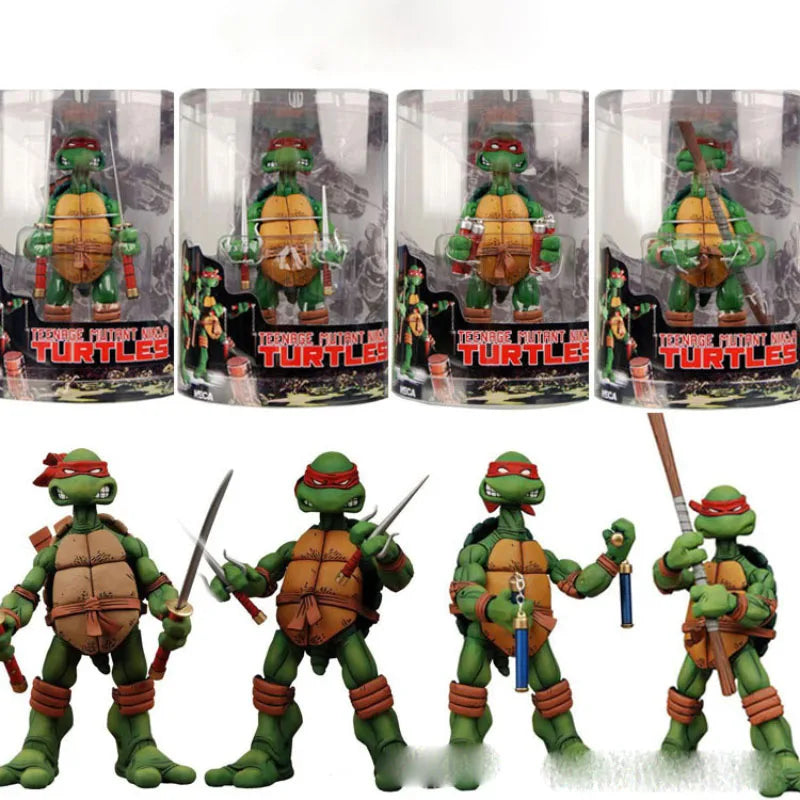 Set de 4 figuras de acción de las Tortugas Ninja, juguetes tipo manga, figuras de colección de PVC, artículos de anime, regalo para fans