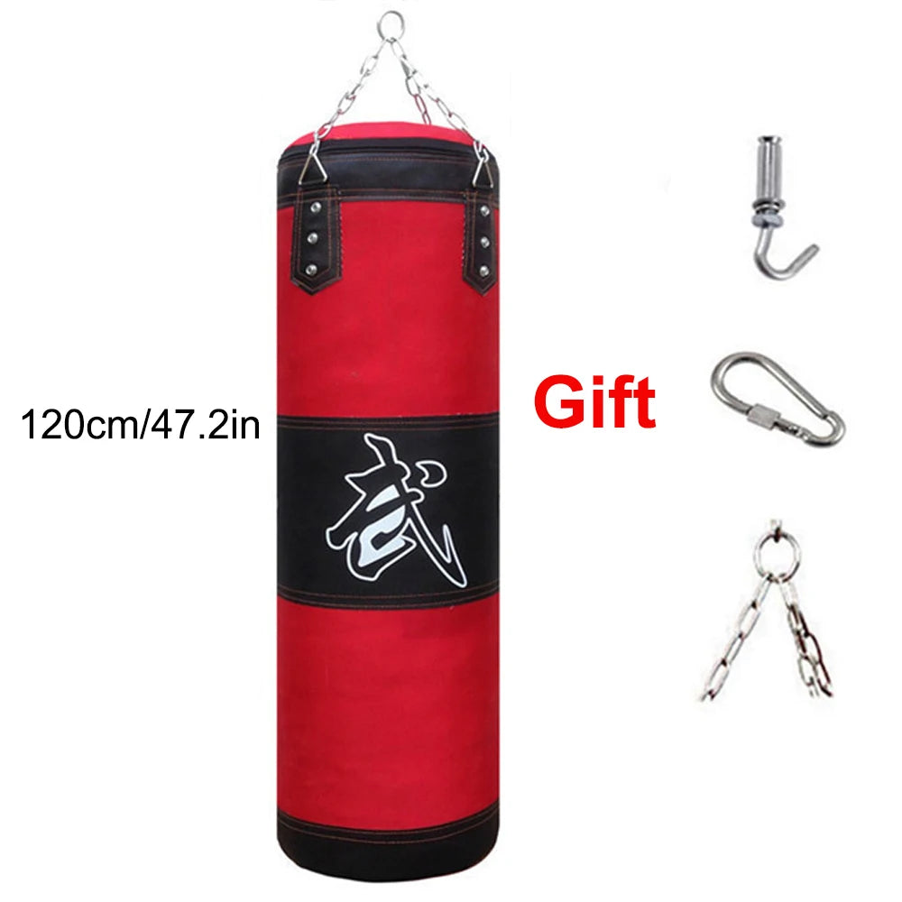Saco de arena para boxeo, saco de boxeo pesado con gancho de techo, cadena de acero, entrenamiento físico, MMA, Kickboxing, Muay Thai, Karate, Taekwondo