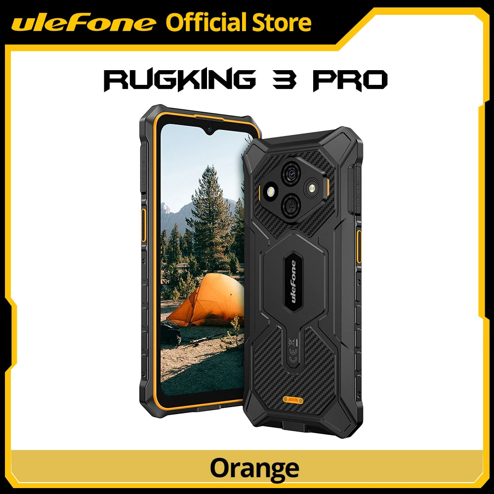 【Estreno mundial】Teléfono resistente Ulefone RugKing 3 Pro, 6.56", 120Hz, 5700mAh, Android 15, hasta 16GB RAM, 128GB ROM, NFC, 4G, global