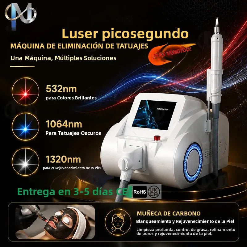 Nueva Versión Mejorada, Máquina de Terapia Láser Nd Yag Q-Switched en Oferta, Eliminación de Tatuajes, Eliminación de Arrugas, Peeling de Carbono, 5 Cabezales de Operación