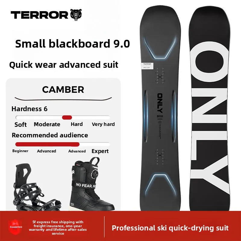 Tabla de Snowboard Pequeña de Fibra de Carbono Tipo Sándwich para Todo Terreno, Modelo TERROR Team, de Rápida Instalación, para Habilidades Avanzadas de Carving