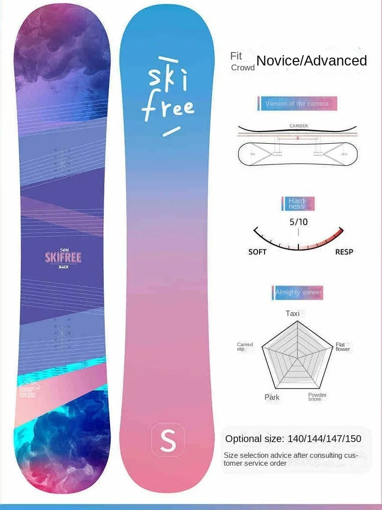 Tabla de Snowboard de Invierno para Adultos, de Nivel Básico, de Madera de Álamo Blanca, Ecológica, Ligera, Duradera y Elástica, de 150 cm