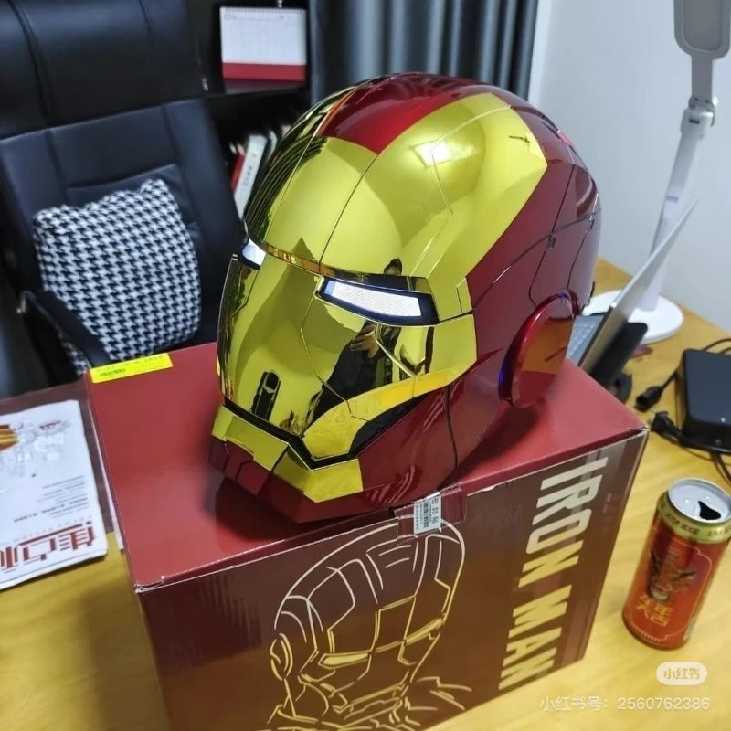 Marve 1/1 Iron Man Mk5 nuevo casco Mk50 Jarvis usable y Transformable apertura eléctrica activada por voz cierre regalo de cumpleaños