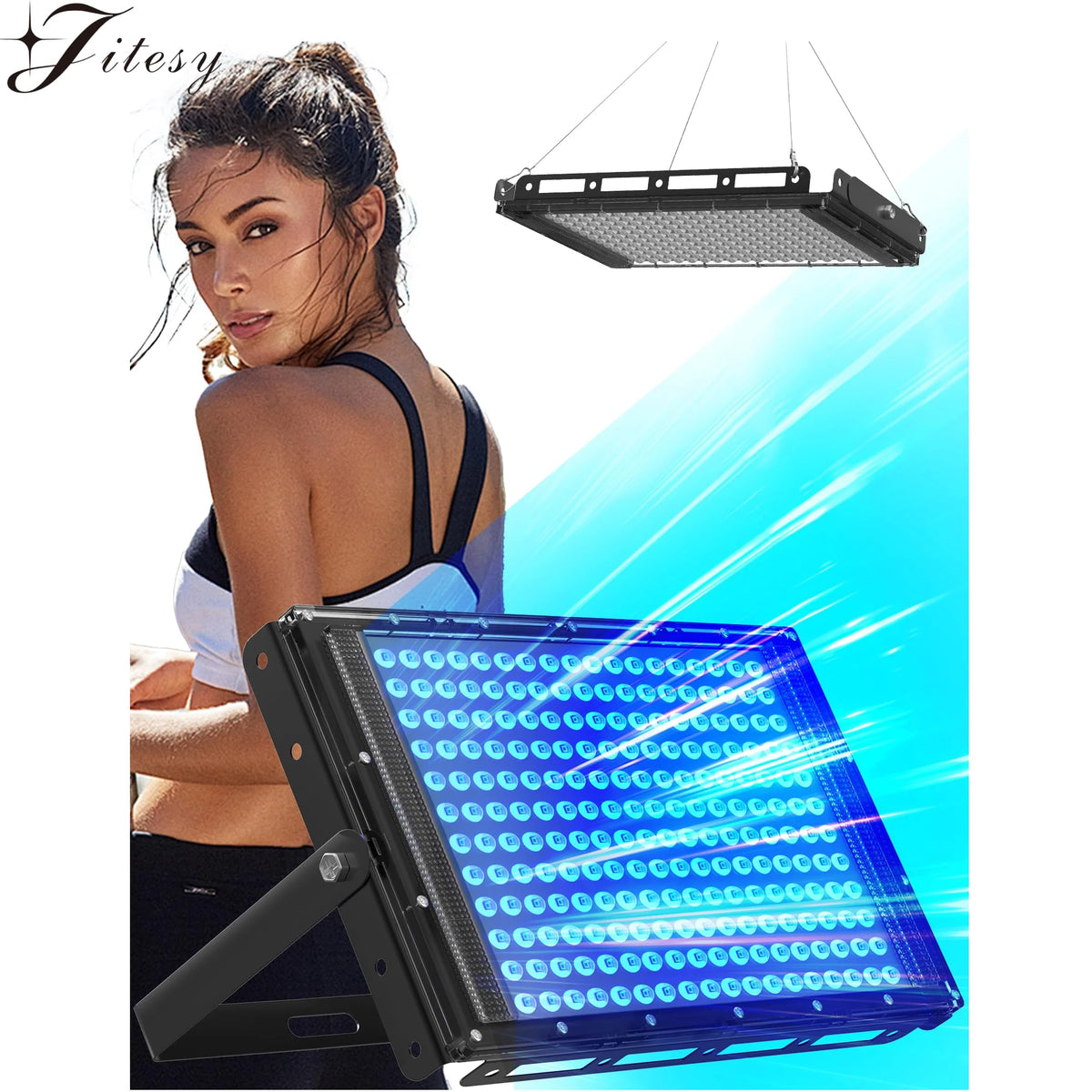 Lámpara de bronceado UV de 45W para el cuerpo, longitud de onda de 460nm, 216 Uds., lámpara de luz azul, máquina de bronceado Solarium plegable portátil, cuidado de la piel