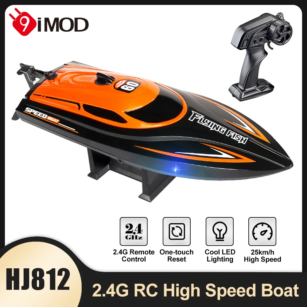 9IMOD RC Boat HJ812 High Speed Racing Boat 25KM/H 2.4G Remote Control Speedboat
