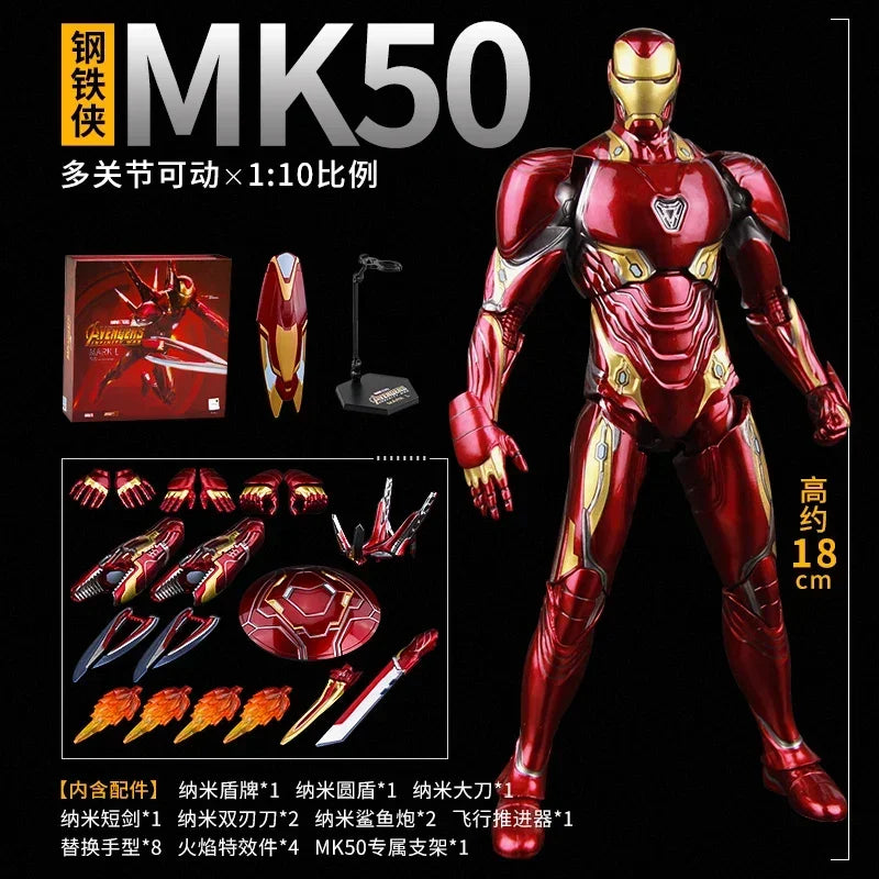 ZD Marvel vengadores juguetes Iron Man nanómetro armadura de guerra MK50 MARK50 figura de acción 7 pulgadas Mark Doll se mueve juntos adornos regalos