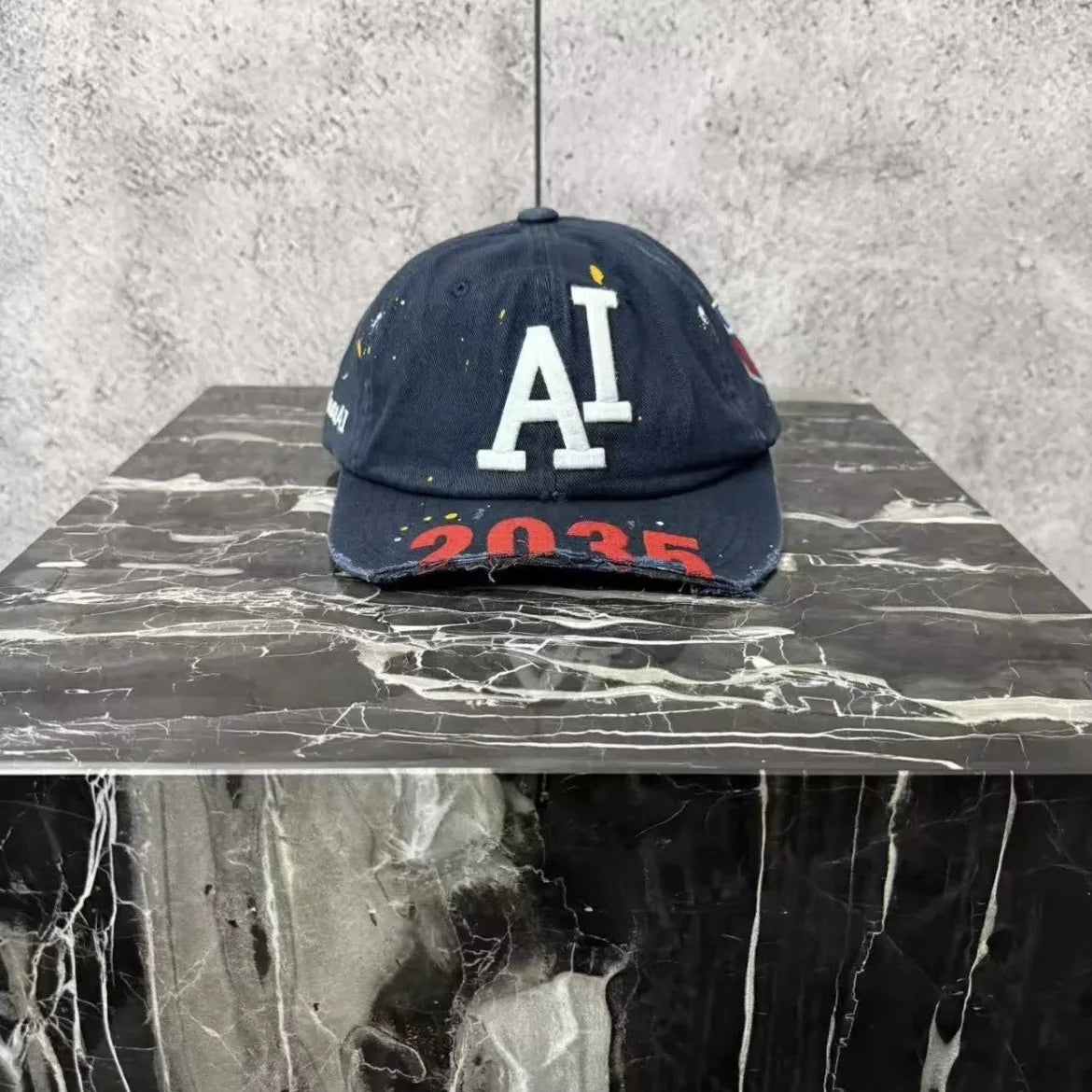 Gorra de béisbol Grailz PROJECT G/R Rusty roof aged inkjet AI slogan para hombre y mujer, ins Protocol index