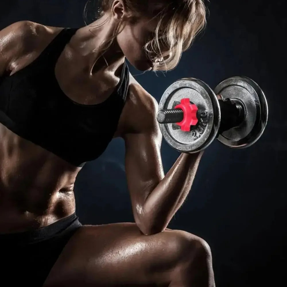 Barra de Mancuernas de PVC, Accesorios para Gimnasio en Casa, Mangos de Mancuernas Roscados Duraderos, Equipo de Fitness, Collares con Cierre Giratorio