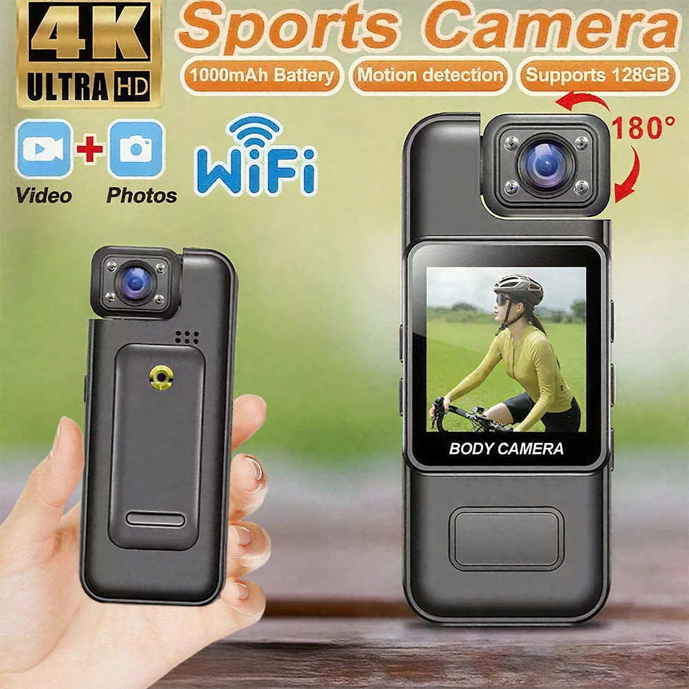 Mini cámara Ultra HD 4K WiFi, grabadora de vídeo Digital portátil, BodyCam de policía, visión nocturna infrarroja, videocámara deportiva DV para montar