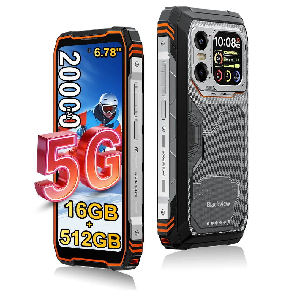 Blackview XPLORE 1 5G [No EU Charger] Rugged Smartphone 16GB+ 512GB /12GB+256GB 20000mAh Android15 6.78'' 2.4K 55W Mobile Phone
