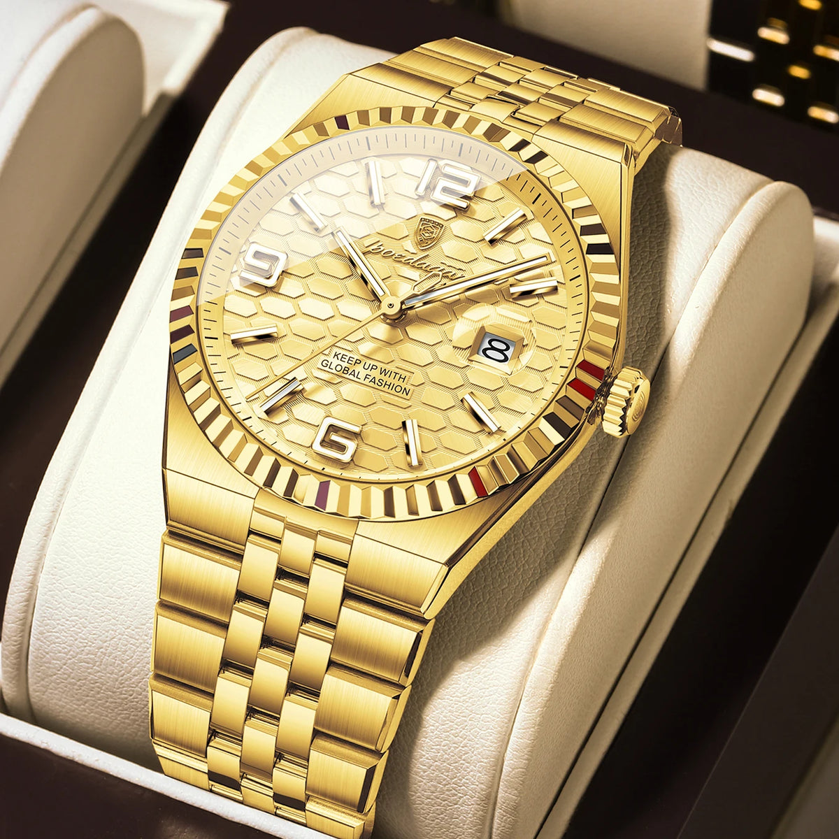 Reloj de hombre original de alta calidad POEDAGAR, resistente al agua, luminoso, con fecha, reloj de lujo para hombre, de acero inoxidable, de cuarzo, incluye caja