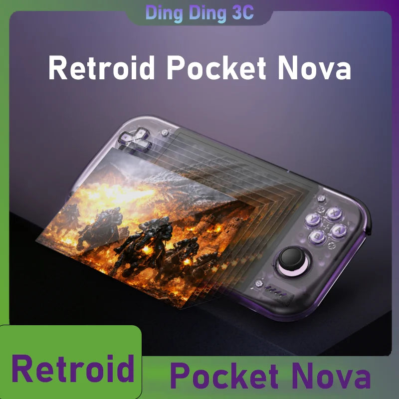 Consola de videojuegos portátil retro Retroid Pocket Nova, 4,5 pulgadas, AMOLED de 120 Hz, Snapdragon 8 Gen2, emulador de PS2, reproductor de juegos Android