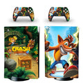 Crash Bandicoot PS5 Disc Skin Sticker Decal Cover for Console and 2 Controllers PS5 Disk Skin Vinyl